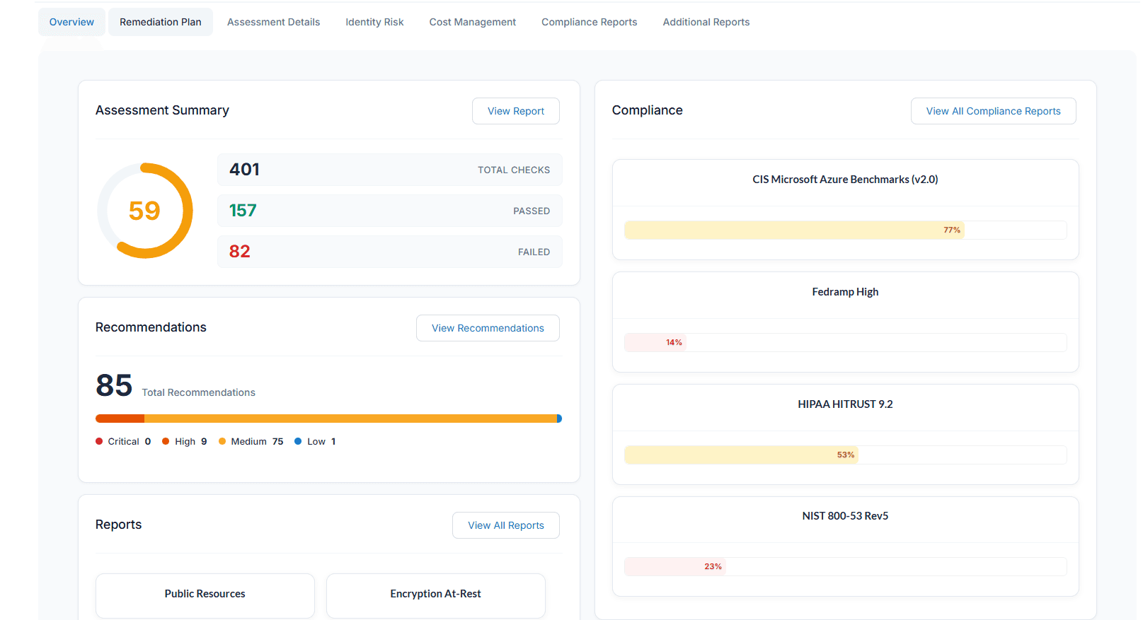 SecureSight dashboard